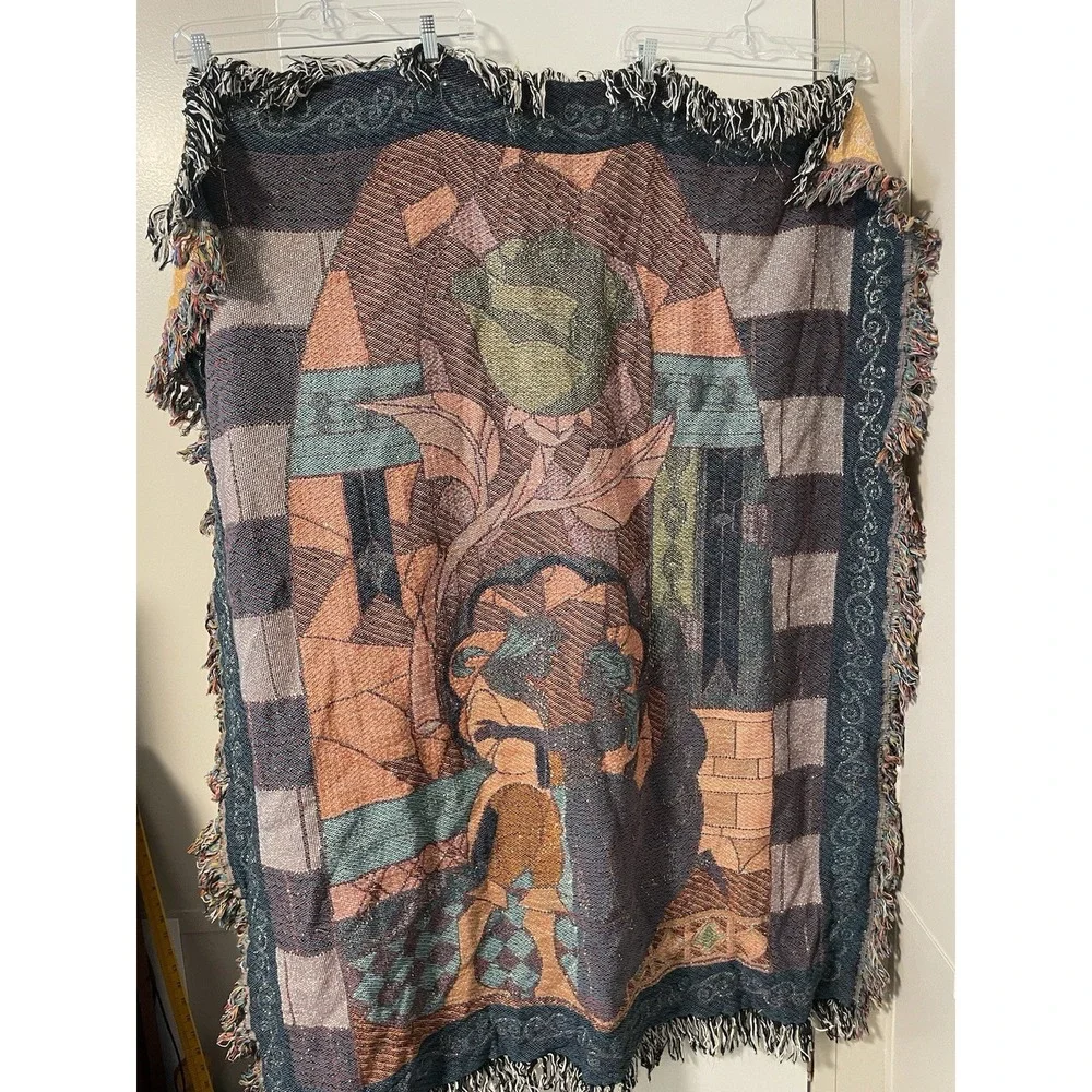 DISNEY PARKS BEAUTY AND THE BEAST TAPESTRY THROW BLANKET 52